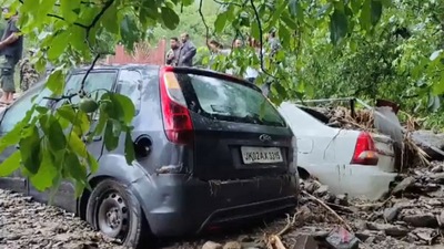 Cloudburst occurred in the Cherwan Kangan area of Ganderbal in Jammu and Kashmir. (ANI)