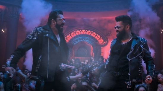 Double iSmart trailer: Sanjay Dutt and Ram Pothineni in a still from the film.