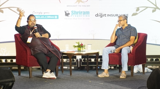 Shankar Mahadevan in conversation with author Ashis Ghatak at Bengaluru Poetry Festival 2024