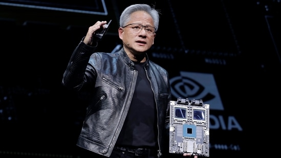 President and CEO of Nvidia Corporation Jensen Huang delivers a speech during the Computex 2024 exhibition in Taipei, Taiwan, June 2, 2024. (Chiang Ying-ying/AP)