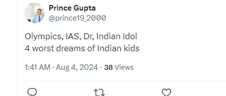 This user listed out the 'four worst dreams for Indian kids'