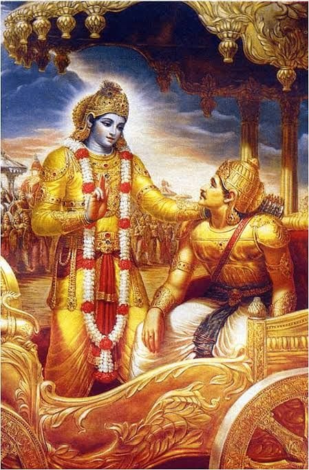 Lord Krishna mentored Arjun during Kurukshetra war.