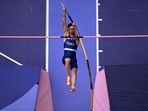 An overview shows France's Anthony Ammirati competing in the men's pole vault qualification of the athletics event at the Paris 2024 Olympic Games at Stade de France in Saint-Denis An overview shows France's Anthony Ammirati competing in the men's pole vault qualification of the athletics event at the Paris 2024 Olympic Games at Stade de France in Saint-Denis