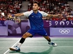 India's Lakshya Sen plays a shot to Denmark's Viktor Axelsen. India's Lakshya Sen plays a shot to Denmark's Viktor Axelsen.