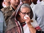 Sheikh Hasina (C) weeps while she visits a metro station in Mirpur vandalized by students during the anti-quota protests. Sheikh Hasina (C) weeps while she visits a metro station in Mirpur vandalized by students during the anti-quota protests.