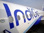 The side of an IndiGo Airlines A320 aircraft is pictured on the tarmac (Reuters)