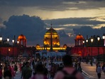 Dark monsoon clouds hover over Raisina Hill, in New Delhi. Dark monsoon clouds hover over Raisina Hill, in New Delhi.