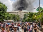 Black smoke rises from the Bangabandhu Sheikh Mujib Medical University (BSMMU) during clashes between protesters and Awami League members, on the first day of the non-cooperation movement at Dhaka University campus in Dhaka. Black smoke rises from the Bangabandhu Sheikh Mujib Medical University (BSMMU) during clashes between protesters and Awami League members, on the first day of the non-cooperation movement at Dhaka University campus in Dhaka.