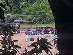 Dhaka: Sheikh Hasina leaves the country in a helicopter. Dhaka: Sheikh Hasina leaves the country in a helicopter.