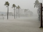 View of flooding caused by wind-driven rain from Hurricane Debby in Fort Myers, Florida, U.S., August 4, 2024 in this picture obtained from social media video. Gabbi Ray via REUTERS  THIS IMAGE HAS BEEN SUPPLIED BY A THIRD PARTY. MANDATORY CREDIT. NO RESALES. NO ARCHIVES.
