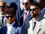 Kansas City Chiefs's Patrick Mahomes and Travis Kelce received shooting threat by fellow concertgoer. REUTERS/Evelyn Hockstein