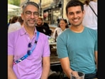 The image shows Dhruv Rathee and Abhinav Bindra. (X/@dhruv_rathee) The image shows Dhruv Rathee and Abhinav Bindra. (X/@dhruv_rathee)