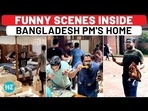 Bangladesh: Funny Scenes Inside PM's Home - Protestors Eat Food, Sit On Bed As Cops Look On 