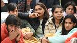 Wrestlers Bajrang Punia, Anshu Malik, Vinesh Phogat and Sakshi Malik along with others during the sit-in protest, in January. (AFP) Wrestlers Bajrang Punia, Anshu Malik, Vinesh Phogat and Sakshi Malik along with others during the sit-in protest, in January. (AFP)