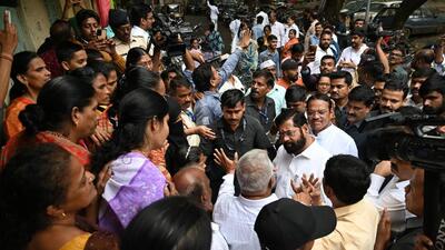 Chief minister Eknath Shinde at Ekta Nagar on Sinhgad Road. (HT PHOT) Chief minister Eknath Shinde at Ekta Nagar on Sinhgad Road. (HT PHOT)