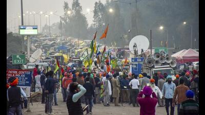 Farmers have been camping at the Shambhu border in Patiala district where they have been stopped by the Haryana Police from moving towards Delhi in support of their demands since February this year. (PTI file) Farmers have been camping at the Shambhu border in Patiala district where they have been stopped by the Haryana Police from moving towards Delhi in support of their demands since February this year. (PTI file)