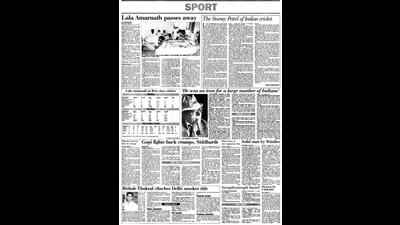 HT This Day: August 6, 2000 -- Lala Amarnath passes away (HT)