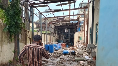 The incident unfolded around 4:30 am when a reactor and receiver at the chemical production facility exploded. HT Photo The incident unfolded around 4:30 am when a reactor and receiver at the chemical production facility exploded. HT Photo