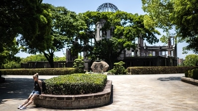 Hiroshima Prefectural Industrial Promotion Hall, commonly known as the atomic bomb dome in Hiroshima. (Photo by Philip FONG / AFP) Hiroshima Prefectural Industrial Promotion Hall, commonly known as the atomic bomb dome in Hiroshima. (Photo by Philip FONG / AFP)