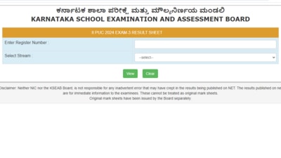 Karnataka 2nd PUC Exam 3 Revaluation and Retotalling Results has been released at kseab.karnataka.gov.in. Candidates can check results via direct link. Karnataka 2nd PUC Exam 3 Revaluation and Retotalling Results has been released at kseab.karnataka.gov.in. Candidates can check results via direct link.