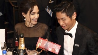 Angelina Jolie, left, and Pax Jolie-Pitt are seen at the Golden Globes. (AP) Angelina Jolie, left, and Pax Jolie-Pitt are seen at the Golden Globes. (AP)