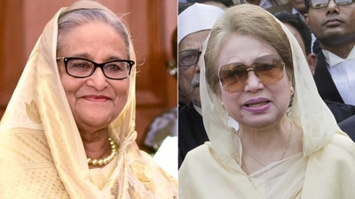 Sheikh Hasina (L) and Khaleda Zia (R).