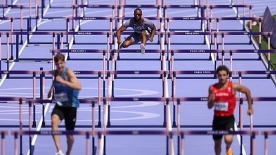 Freddie Crittenden of Team USA, who was competing in the Olympics for the first time, arrived in Paris as the second-fastest 110-meter hurdler in the world this year. (Getty Images) Freddie Crittenden of Team USA, who was competing in the Olympics for the first time, arrived in Paris as the second-fastest 110-meter hurdler in the world this year. (Getty Images)