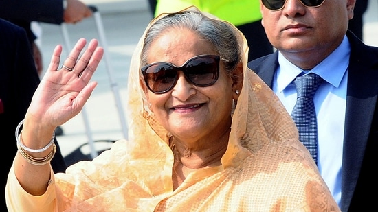 A file picture of Bangladesh Prime Minister Sheikh Hasina who resigned from her position, on Monday. (ANI Photo)