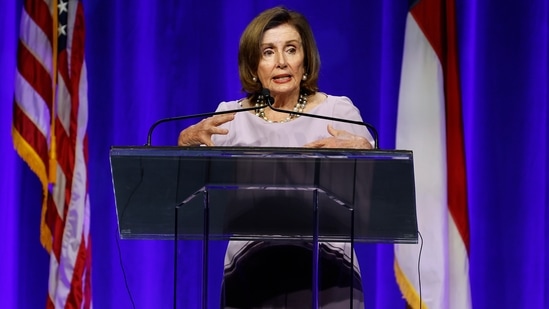 Former House Speaker Nancy Pelosi suggested Joe Biden's mug at the Mount Rushmore. (AP Photo/Karl B DeBlaker)