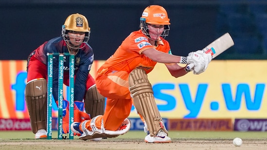 Beth Mooney during the Women's Premier League (WPL) 2024 cricket match between Royal Challengers Bangalore and Gujarat Giants(PTI)