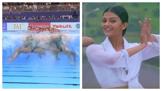 US swimming team performing to Aishwarya Rai's Taal song at a competition earlier this year.