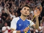 Lakshya Sen acknowledges fans after his men's singles bronze medal match against Malaysia's Lee Zii Jia. Lakshya Sen acknowledges fans after his men's singles bronze medal match against Malaysia's Lee Zii Jia.