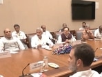 Union ministers Amit Shah (not in pic), Rajnath Singh, S Jaishankar, JP Nadda and Opposition leaders Rahul Gandhi and others attend an all-party meeting on the Bangladesh crisis on Tuesday. Union ministers Amit Shah (not in pic), Rajnath Singh, S Jaishankar, JP Nadda and Opposition leaders Rahul Gandhi and others attend an all-party meeting on the Bangladesh crisis on Tuesday.