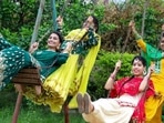 Hariyali Teej is a social activity for all the women observing the fast. Hariyali Teej is a social activity for all the women observing the fast.
