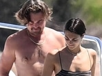 Leonardo DiCaprio and Vittoria Ceretti going for a swim in Italy