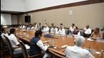 EAM S Jaishankar briefing an all-party meeting on Tuesday on the Bangladesh crisis. (Photo from X) EAM S Jaishankar briefing an all-party meeting on Tuesday on the Bangladesh crisis. (Photo from X)