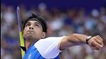 Neeraj Chopra in action during the men's javelin throw qualification at the Paris Olympics on Tuesday. (AP) Neeraj Chopra in action during the men's javelin throw qualification at the Paris Olympics on Tuesday. (AP)