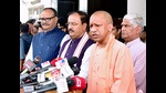 Uttar Pradesh CM Yogi Adityanath along with deputy CM Keshav Prasad Maurya and Brajesh Pathak before the Monsoon session. (HT file) Uttar Pradesh CM Yogi Adityanath along with deputy CM Keshav Prasad Maurya and Brajesh Pathak before the Monsoon session. (HT file)