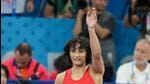Vinesh Phogat celebrates after winning her semi-final against Cuba's Yusneylys Guzman Lopez, in Paris on Tuesday. (PTI) Vinesh Phogat celebrates after winning her semi-final against Cuba's Yusneylys Guzman Lopez, in Paris on Tuesday. (PTI)