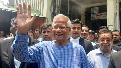 With still over 100 charges in his name, Yunus was sentenced to six months in jail by the court in January but was granted bail in March.. (AFP)