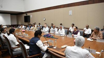 EAM S Jaishankar briefing an all-party meeting on Tuesday on the Bangladesh crisis. (Photo from X) EAM S Jaishankar briefing an all-party meeting on Tuesday on the Bangladesh crisis. (Photo from X)