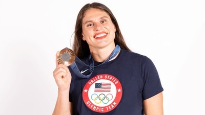 Ilona Maher, the US rugby player, won her first bronze medal on Tuesday as Team USA beat Australia. Thibaud Moritz/Pool via REUTERS (via REUTERS)