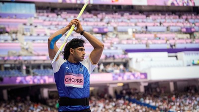 Olympic champion Neeraj Chopra, though, soared into the final with a monster throw of 89.34m in his first attempt itself. (PTI) Olympic champion Neeraj Chopra, though, soared into the final with a monster throw of 89.34m in his first attempt itself. (PTI)