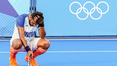 It was heartbreak for the Indian men's hockey team at the end of a semi-final against Germany that might just go down as one of the greatest Olympic knockout matches of all time in the sport. India lost 3-2 and will now face Spain in the bronze medal match. (PTI) It was heartbreak for the Indian men's hockey team at the end of a semi-final against Germany that might just go down as one of the greatest Olympic knockout matches of all time in the sport. India lost 3-2 and will now face Spain in the bronze medal match. (PTI)