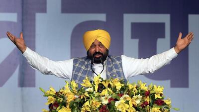 Punjab chief minister Bhagwant Mann addressed a gathering after inaugurating the state-level Van Mahotsav by planting a sapling at the community centre in Hoshiarpur on Tuesday. (HT file photo) Punjab chief minister Bhagwant Mann addressed a gathering after inaugurating the state-level Van Mahotsav by planting a sapling at the community centre in Hoshiarpur on Tuesday. (HT file photo)