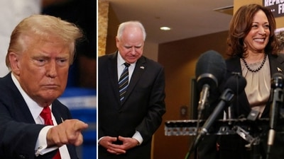 Donald Trump has only two words to tell Kamala Harris for picking Tim Walz as her running mate (REUTERS/Umit Bektas/File Photo, REUTERS/Nicole Neri) Donald Trump has only two words to tell Kamala Harris for picking Tim Walz as her running mate (REUTERS/Umit Bektas/File Photo, REUTERS/Nicole Neri)