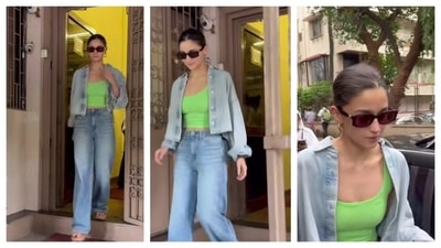 Alia Bhatt stepped out in a casual denim outfit. (Instagram/@varindertchawla) Alia Bhatt stepped out in a casual denim outfit. (Instagram/@varindertchawla)