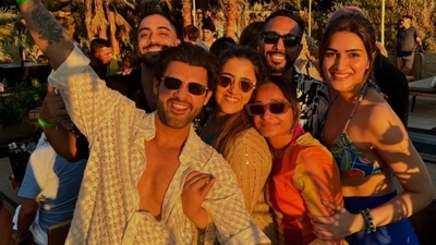Kriti Sanon posed with Nupur Sanon, Kabir Bahia and her friends during her exotic birthday vacation at Greece. Kabir also liked the birthday pictures and reels shared by Kriti. Kriti Sanon posed with Nupur Sanon, Kabir Bahia and her friends during her exotic birthday vacation at Greece. Kabir also liked the birthday pictures and reels shared by Kriti.