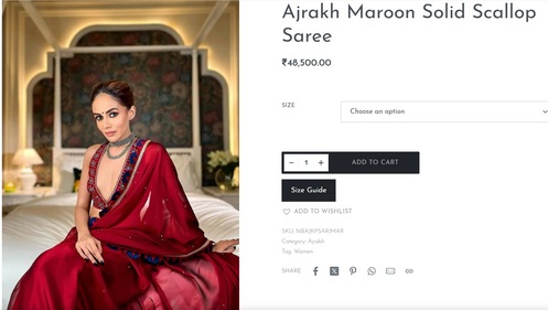 Shraddha Kapoor's red saree is from Nitya Bajaj and costs ₹48,500. (https://nityabajaj.com/) Shraddha Kapoor's red saree is from Nitya Bajaj and costs ₹48,500. (https://nityabajaj.com/)