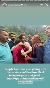 Kangana Ranaut visited Himachal Pradesh amid the aftermath of a catastrophic flood. Kangana Ranaut visited Himachal Pradesh amid the aftermath of a catastrophic flood.